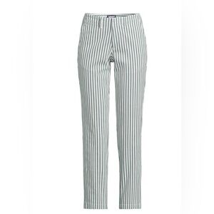 Lands' End Green and White Striped Pants 12 petite